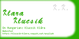 klara klucsik business card